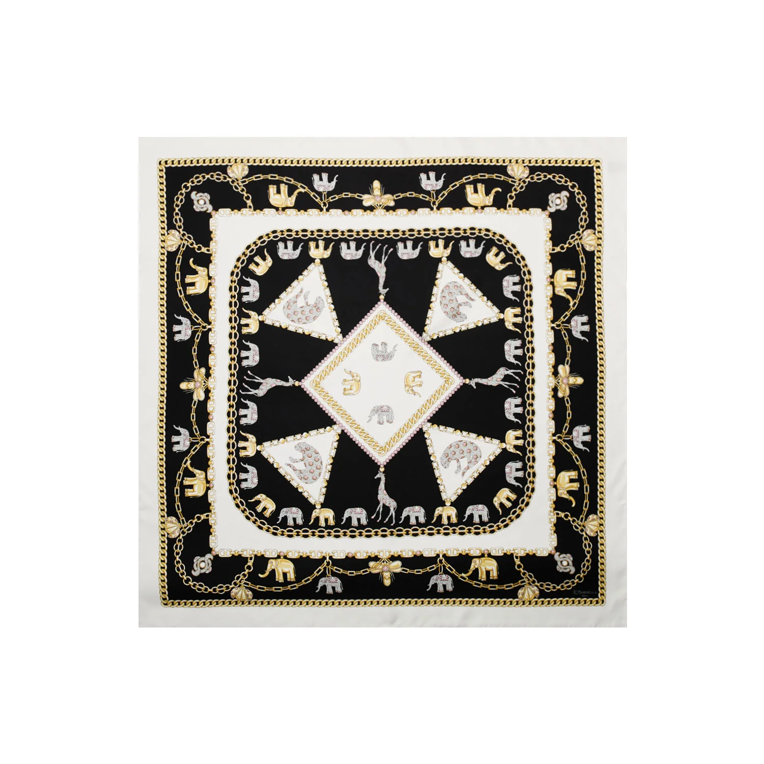 WHITE SILK SCARF 90