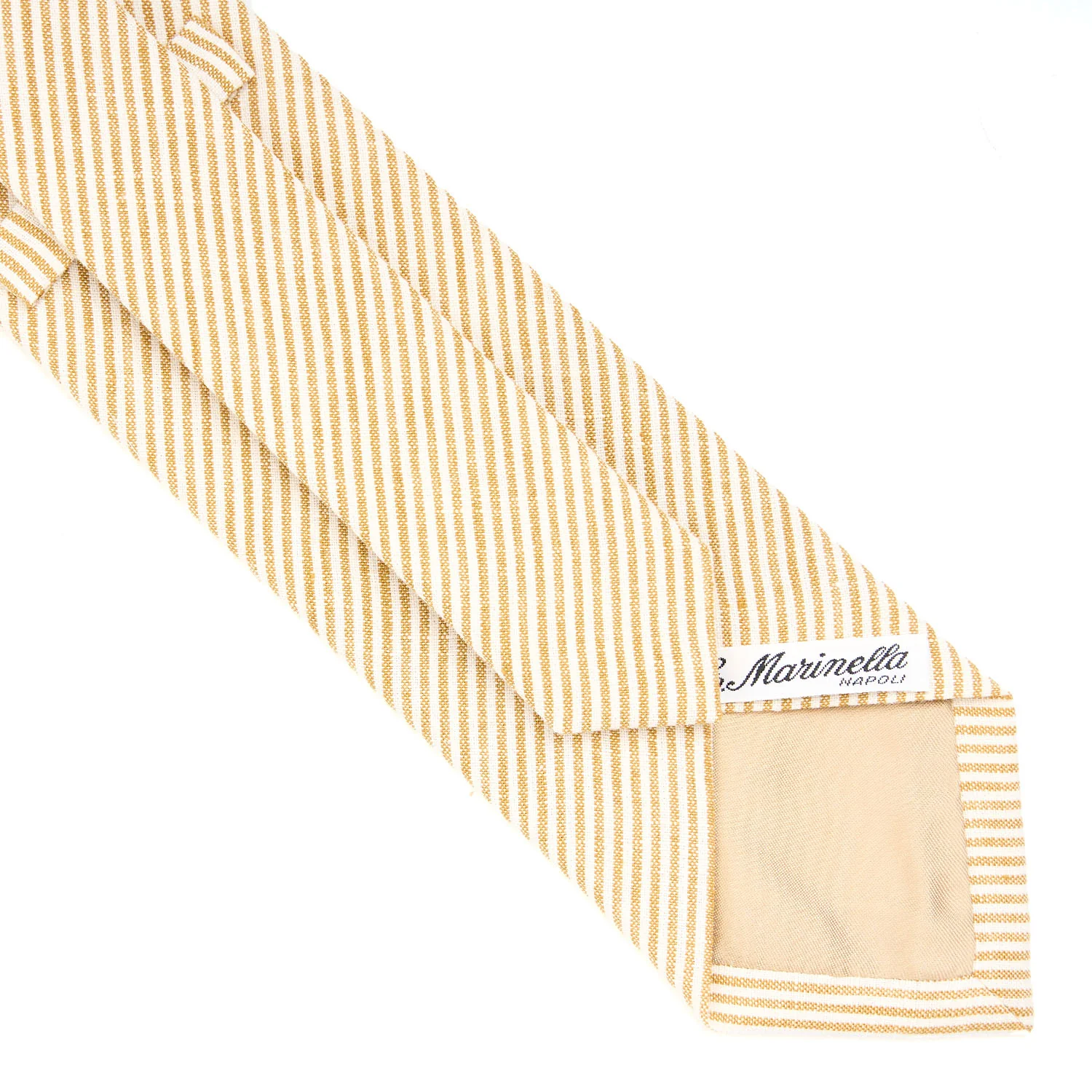 YELLOW SARTORIAL LINEN AND COTTON TIE - Image 4