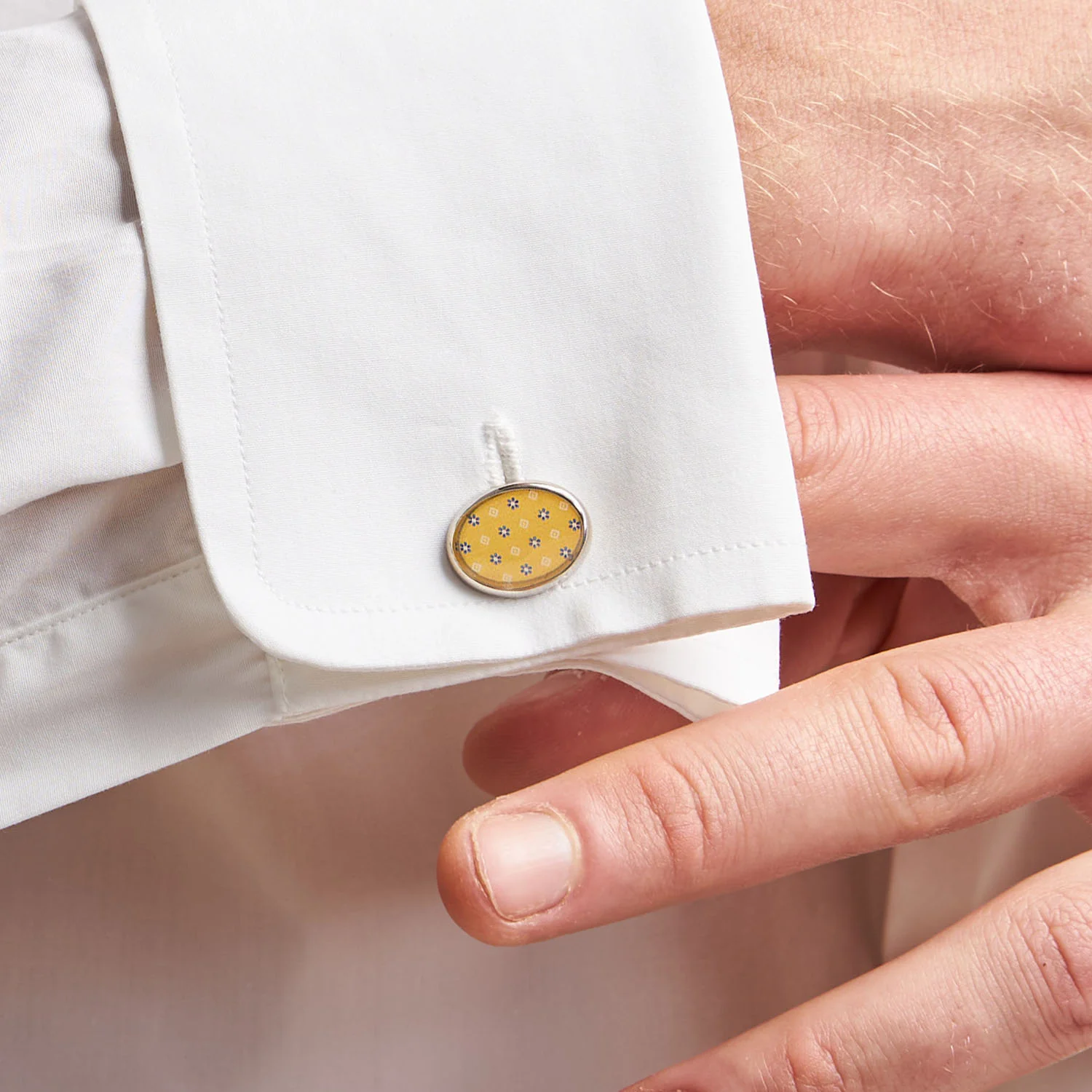 YELLOW SILVER CUFFLINKS - Image 2